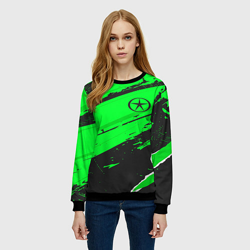 Женский свитшот JAC sport green / 3D-Черный – фото 3