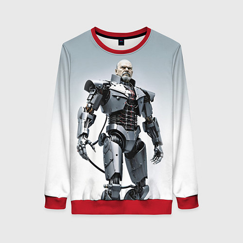 Женский свитшот Cyber Lenin - ai art / 3D-Красный – фото 1