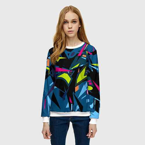 Женский свитшот Настоящая абстракция / 3D-Белый – фото 3