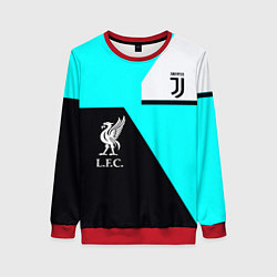 Свитшот женский Juventus x Liverpool geometry, цвет: 3D-красный