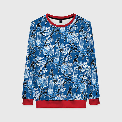 Женский свитшот Африканские барабанщицы / 3D-Красный – фото 1