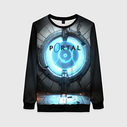 Свитшот женский Portal logo game, цвет: 3D-черный