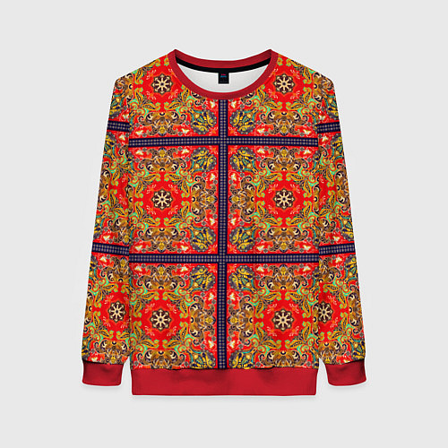 Женский свитшот Орнамент пейсли / 3D-Красный – фото 1