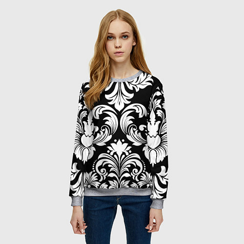 Женский свитшот Дамасский орнамент / 3D-Меланж – фото 3