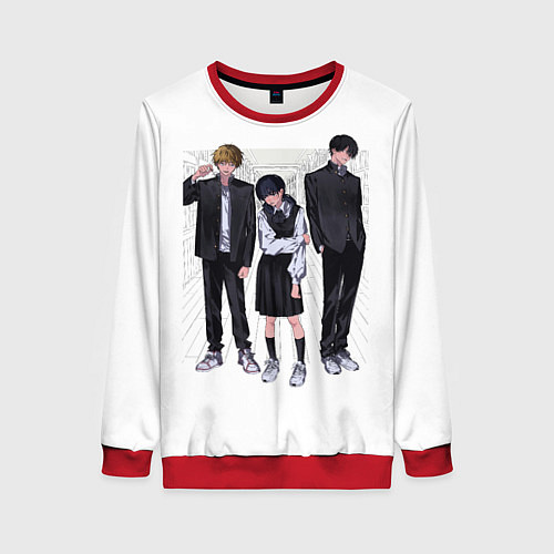 Женский свитшот Человек-бензопила: Манга / 3D-Красный – фото 1