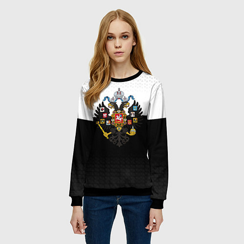 Женский свитшот Имперская Россия с гербом / 3D-Черный – фото 3