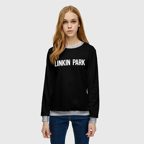 Женский свитшот Linkin park rock white / 3D-Меланж – фото 3