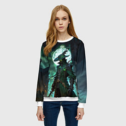 Свитшот женский Охотник из Bloodborne, цвет: 3D-белый — фото 2