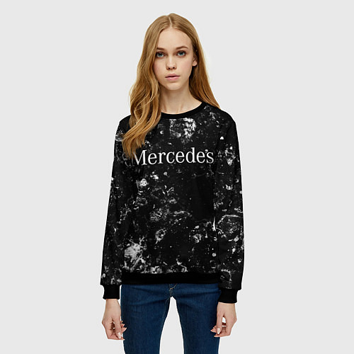 Женский свитшот Mercedes black ice / 3D-Черный – фото 3