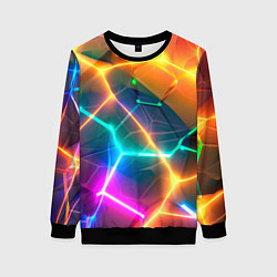 Женский свитшот Яркий градиент в разломленных плитах с желтым свет