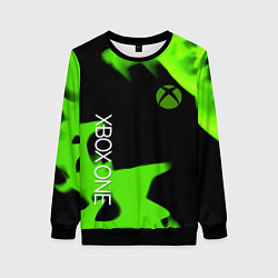 Женский свитшот Xbox one green flame