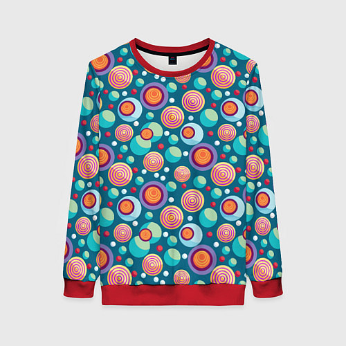 Женский свитшот Шарики едут за ролики / 3D-Красный – фото 1