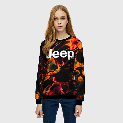 Женский свитшот Jeep red lava / 3D-Черный – фото 3