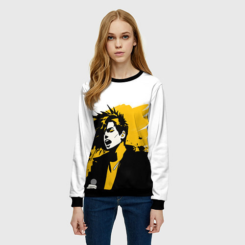 Женский свитшот Абстрактный рок певец / 3D-Черный – фото 3