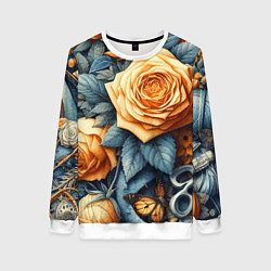 Женский свитшот Композиция из всякой всячины с розой - нейросеть