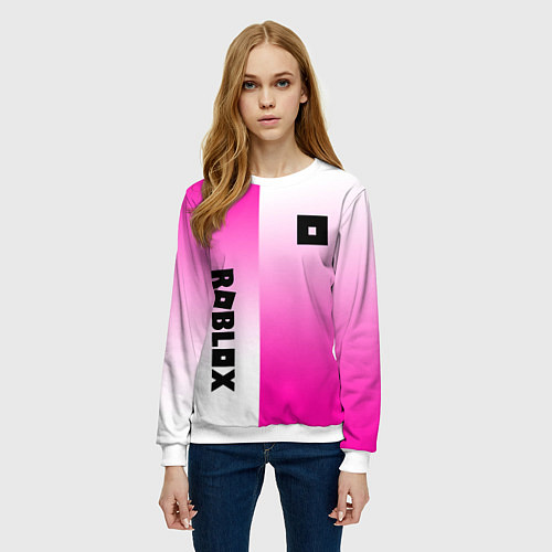 Женский свитшот Roblox geometry gradient / 3D-Белый – фото 3