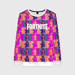 Свитшот женский Fortnite logo pattern game, цвет: 3D-белый