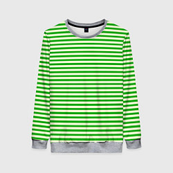 Женский свитшот Бежево-зелёный полосатый