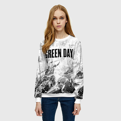 Женский свитшот Green Day white graphite / 3D-Белый – фото 3