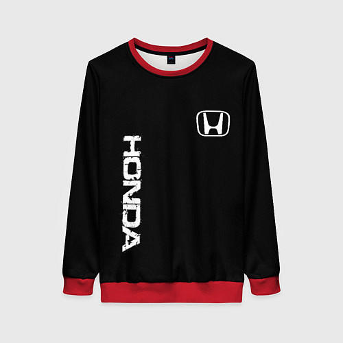 Женский свитшот Honda white logo auto / 3D-Красный – фото 1