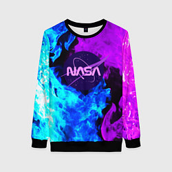 Свитшот женский NASA neon flame, цвет: 3D-черный