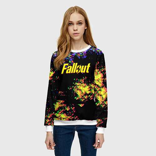 Женский свитшот Fallout краски / 3D-Белый – фото 3