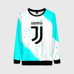 Свитшот женский Ювентус краски голубые, цвет: 3D-черный