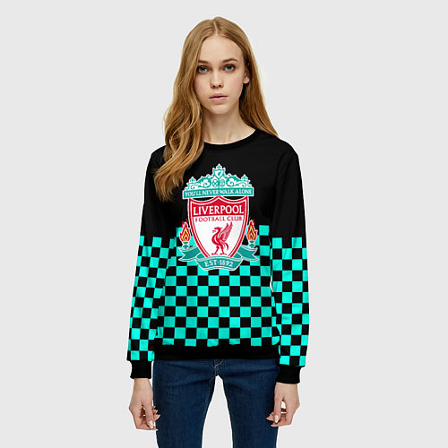 Женский свитшот Liverpool fc sport клетка / 3D-Черный – фото 3