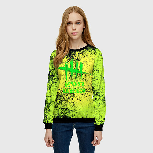 Женский свитшот Dead by daylight краски кислотные / 3D-Черный – фото 3