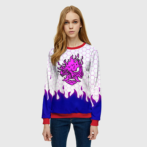 Женский свитшот Samurai logo cdproject / 3D-Красный – фото 3