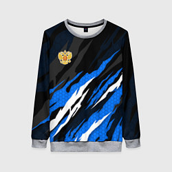 Женский свитшот Герб России - blue sport