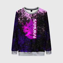 Свитшот женский Samurai neon logo краски, цвет: 3D-меланж