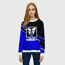 Свитшот женский Rainbow six geometry steel, цвет: 3D-белый — фото 2