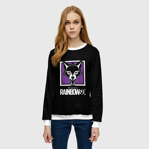 Женский свитшот Rainbow six logo ubisoft / 3D-Белый – фото 3