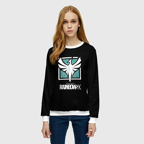 Женский свитшот Rainbow six logo game ubisoft / 3D-Белый – фото 3