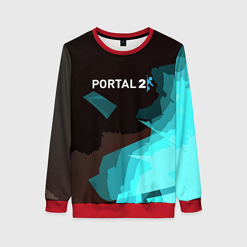 Женский свитшот Portal abstraction game valve / 3D-Красный – фото 1