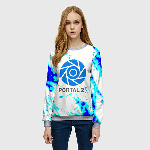 Женский свитшот Portal краски / 3D-Меланж – фото 3