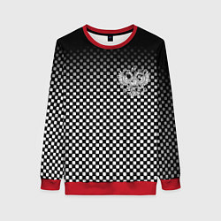 Женский свитшот Россия клетка паттерн