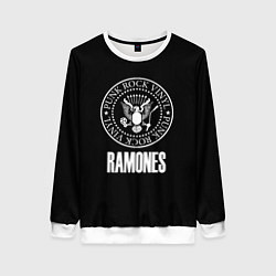 Свитшот женский Ramones rock logo, цвет: 3D-белый