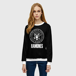 Свитшот женский Ramones rock logo, цвет: 3D-белый — фото 2