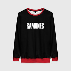 Свитшот женский Ramones white logo, цвет: 3D-красный