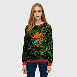 Свитшот женский Samurai dragon steel logo, цвет: 3D-красный — фото 2