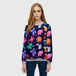 Свитшот женский Животные из воздушных шариков, цвет: 3D-меланж — фото 2