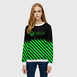 Свитшот женский Xbox line green, цвет: 3D-белый — фото 2