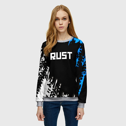 Женский свитшот Rust краски текстура штрихи / 3D-Меланж – фото 3