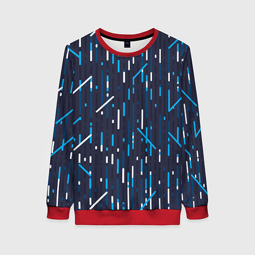 Женский свитшот Паттерн геометрическая абстракция / 3D-Красный – фото 1