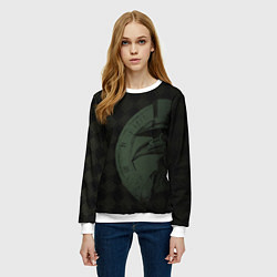 Свитшот женский Чумной доктор цвете хаки, цвет: 3D-белый — фото 2