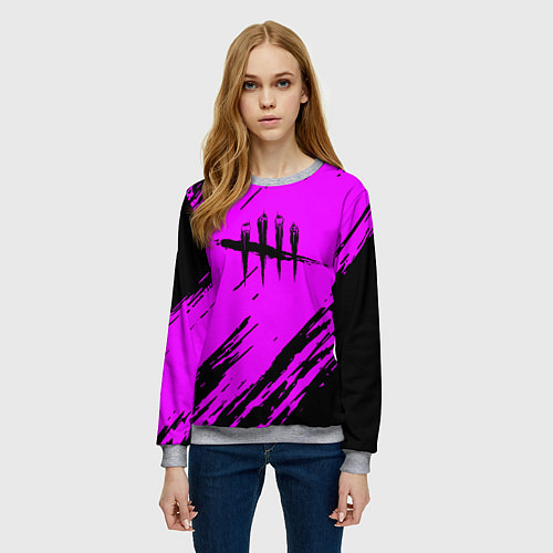 Женский свитшот Dead by daylight краски абстракция / 3D-Меланж – фото 3