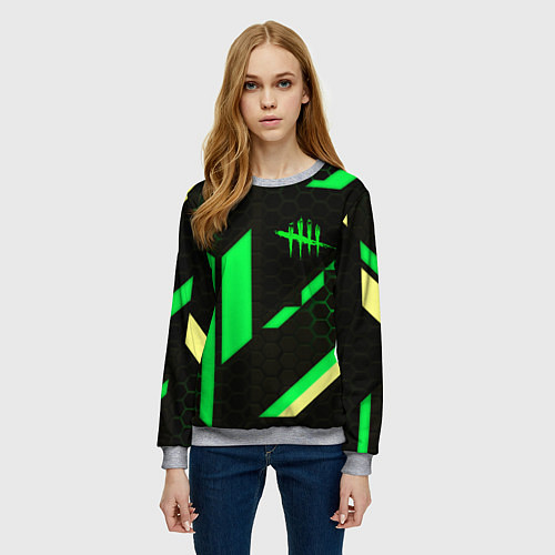 Женский свитшот Dead by daylight geometry pattern / 3D-Меланж – фото 3
