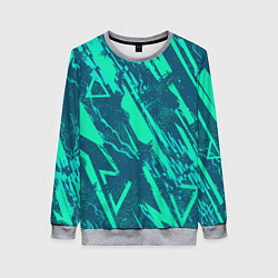 Женский свитшот Абстракция геометрический светло зеленый паттерн